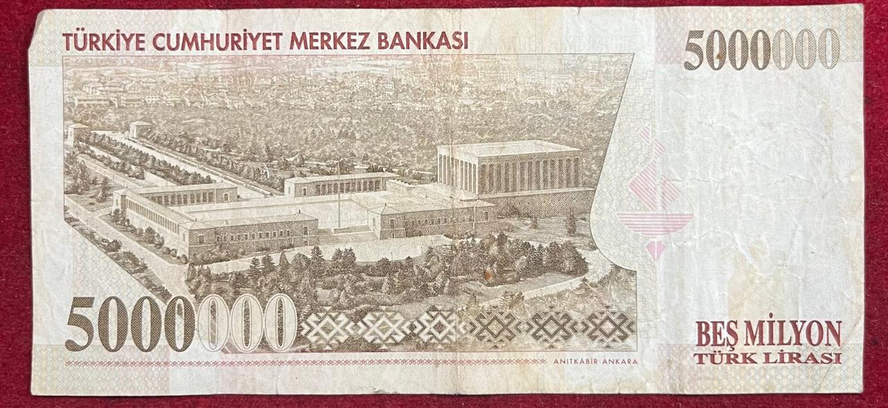 Turkey 5 000 000 Lira Rare Note