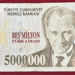 Turkey 5 000 000 Lira Rare Note