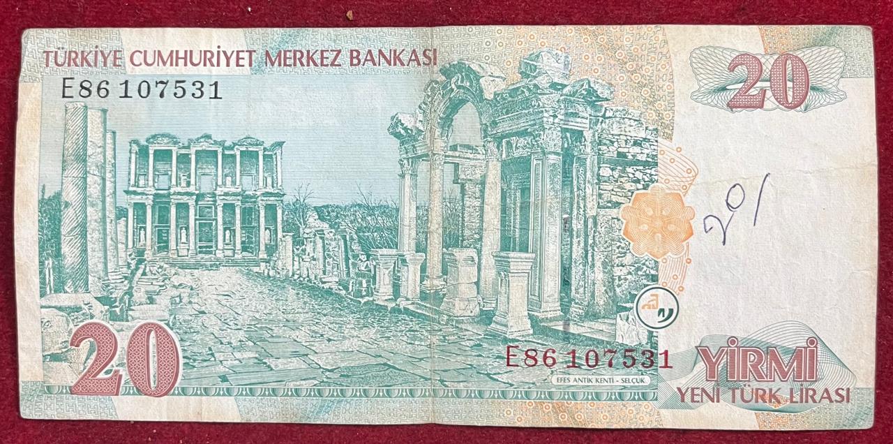 Bankasi 20 Yirmi YENI TURK Lirasi Rare Note