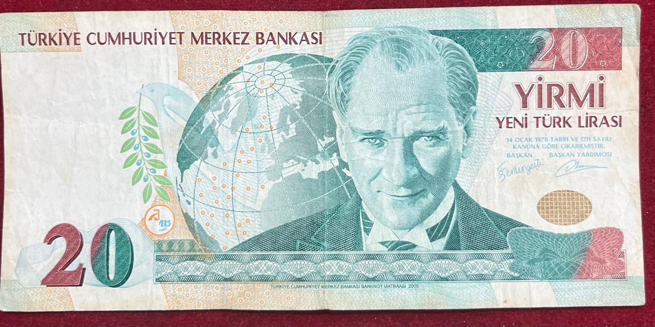 Bankasi 20 Yirmi YENI TURK Lirasi Rare Note