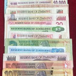 Zimbabwe ( 16 Different) Big Size Denomination Rare ( 16 PCS Set ) Lowest Price # SKU-103