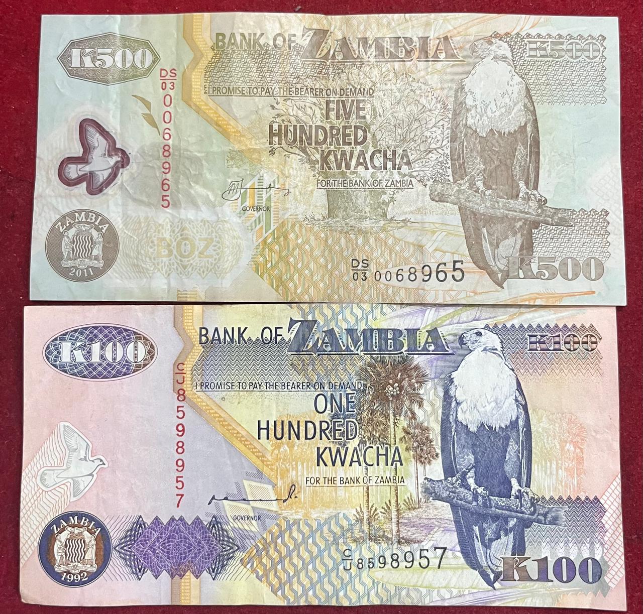 Zambia (10 Different) Big Size Denomination Rare ( 10 PCS Set ) Lowest Price #SKU-105