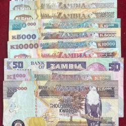 Zambia (10 Different) Big Size Denomination Rare ( 10 PCS Set ) Lowest Price #SKU-105