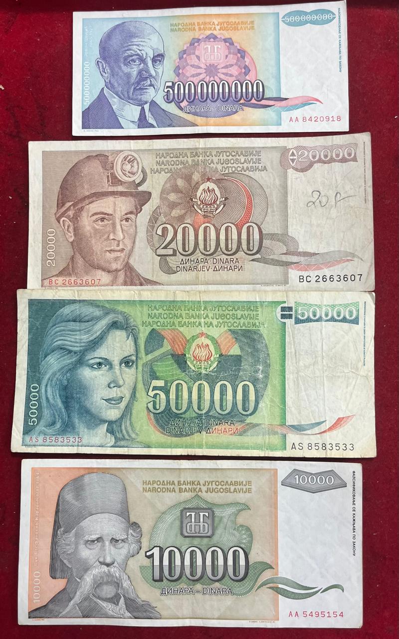 Yugoslavia ( 16 Differnt) Big Size Denomination Rare ( 16 PCS Set) Lowest Price # SKU-106