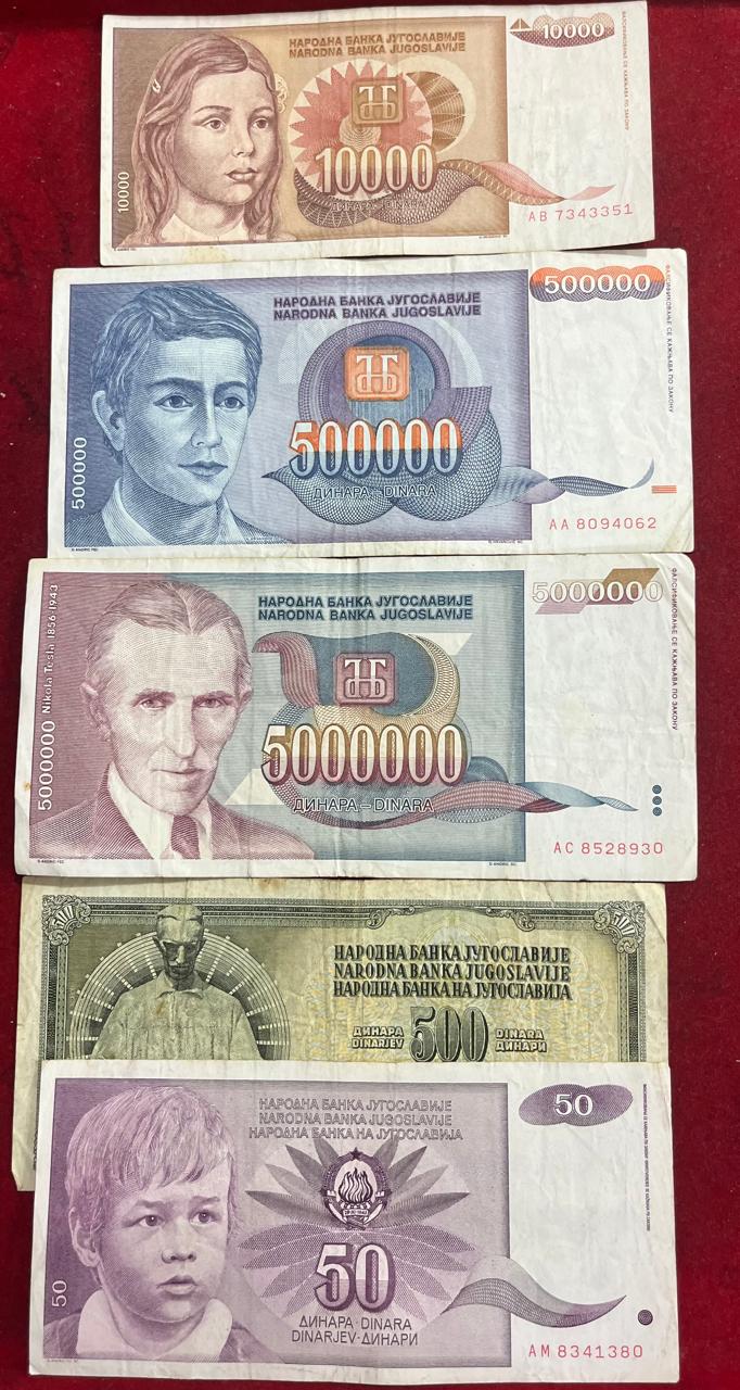 Yugoslavia ( 16 Differnt) Big Size Denomination Rare ( 16 PCS Set) Lowest Price # SKU-106