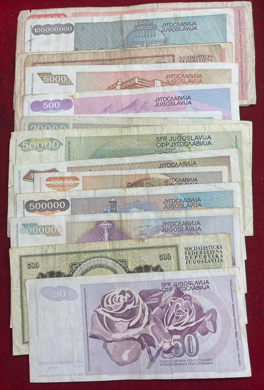 Yugoslavia ( 16 Differnt) Big Size Denomination Rare ( 16 PCS Set) Lowest Price # SKU-106