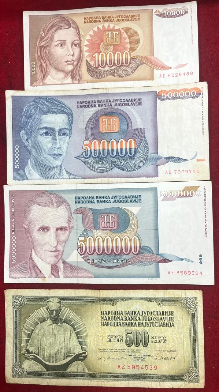 Yugoslavia (16 Differnt) Big Size Denomination Rare ( 16 PCS Set) Lowest Price # SKU-108