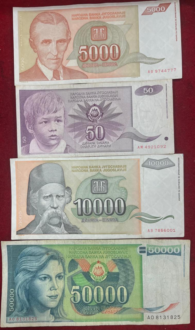 Yugoslavia (16 Differnt) Big Size Denomination Rare ( 16 PCS Set) Lowest Price # SKU-108