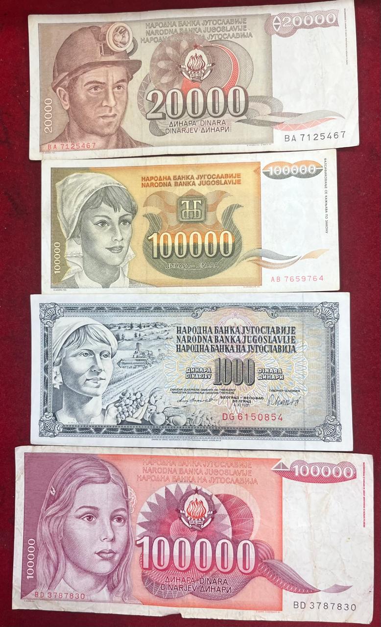 Yugoslavia (16 Differnt) Big Size Denomination Rare ( 16 PCS Set) Lowest Price # SKU-108