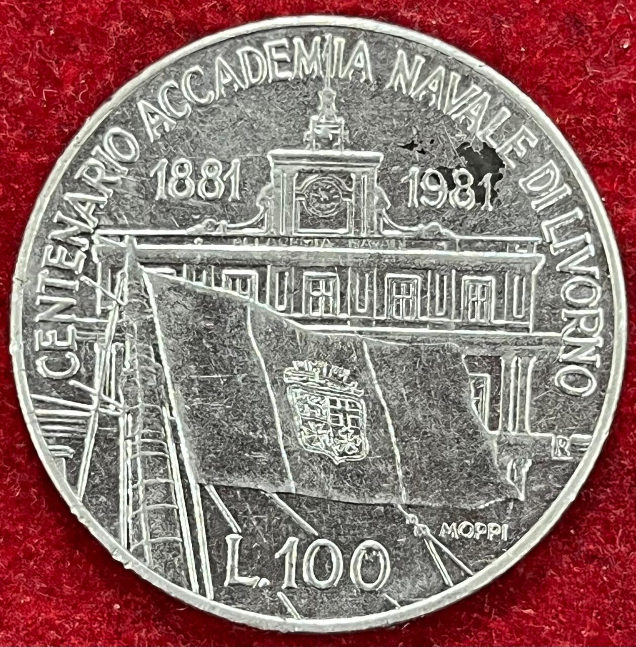 Italy 100 Lire Livorno Naval Academy Rare Coin #N-507