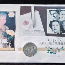 England 5 Pound 2002 the Queen's Golden Jubilee First DAY Cover Mint Pack GEM UNC