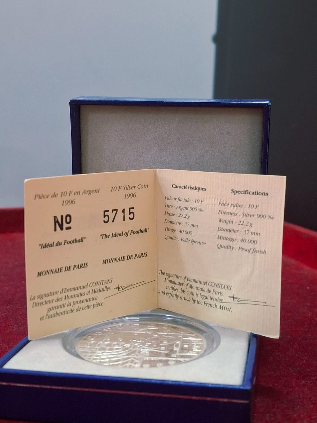 Monnaie DE Paris France 10 Franc 1998 Commemorative Rare Silver Coin (Weight 22.2 Gram) 90% Silver