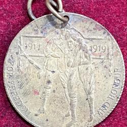British India Medal - Freedom and Honour of King George V ~ 1914-1919 Rare Medal #S-20