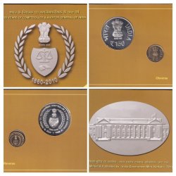 150 Years of Comptroller &  Auditor General of India (1860-2010)Kolkata Mint 2 Coin UNC Set