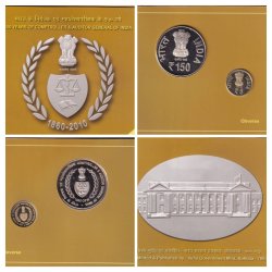 150 Years of Comptroller & Auditor General of India 2010 Kolkata Mint 2 Coin (Proof Set)