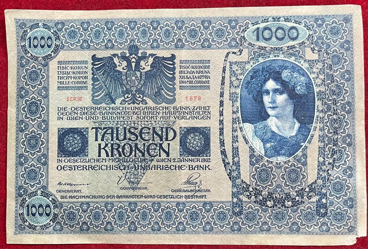 Australia 1000 Kronen 1902 Big Size Note Condition as PER Image