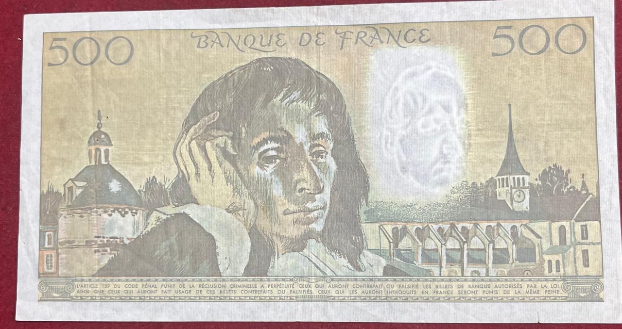 France 500 Francs 1990 Big Size Rare Note #B-2