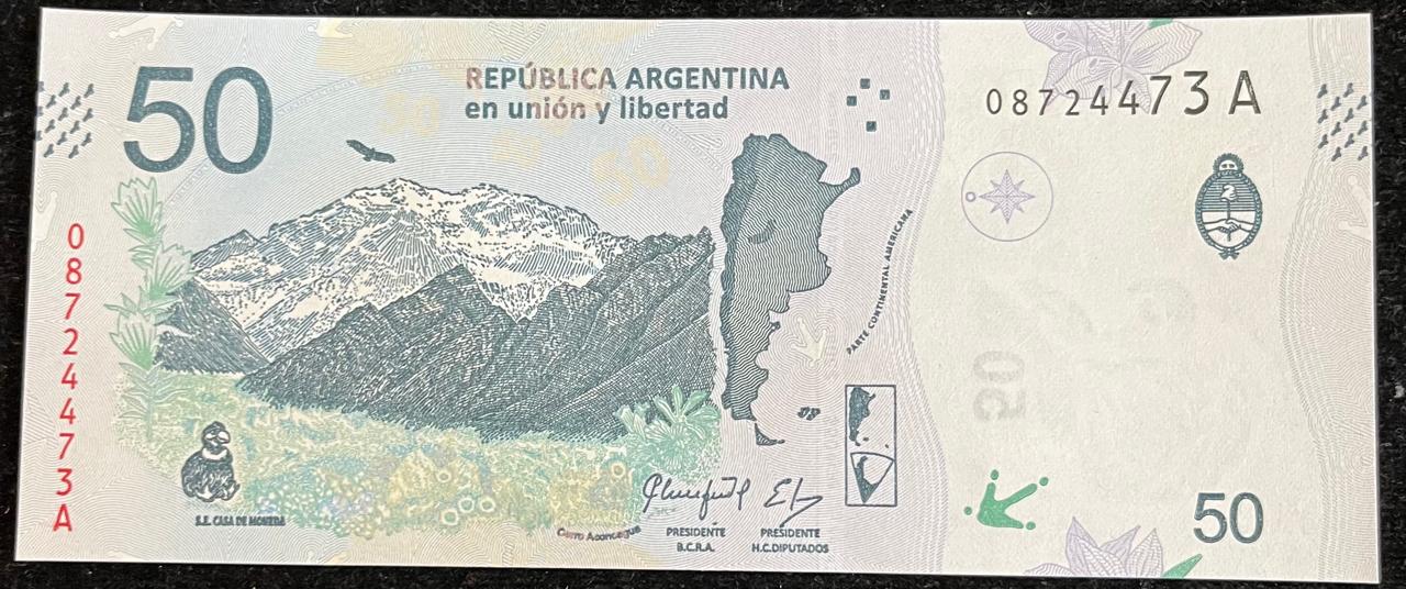 Argentina 50 Cincuenta Pesos UNC Bank Note