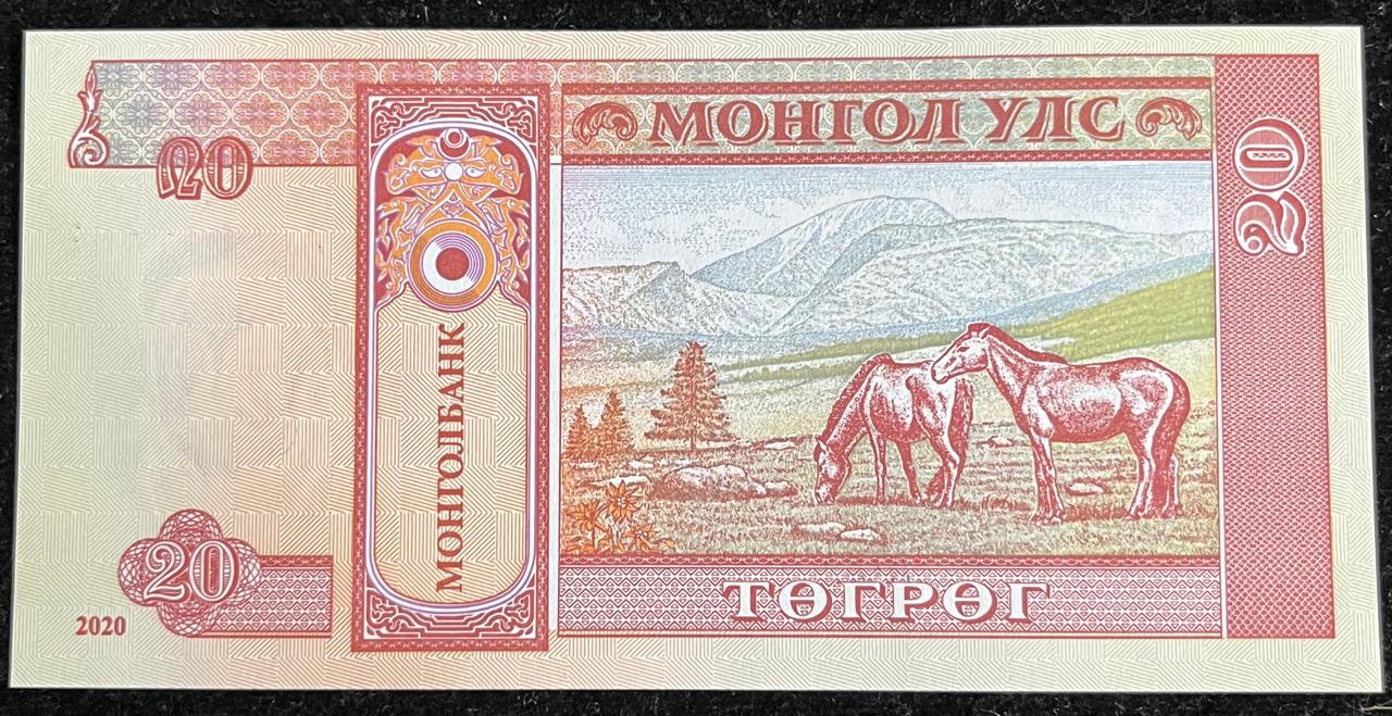 Mongolia 20 Togrog UNC Rare Note