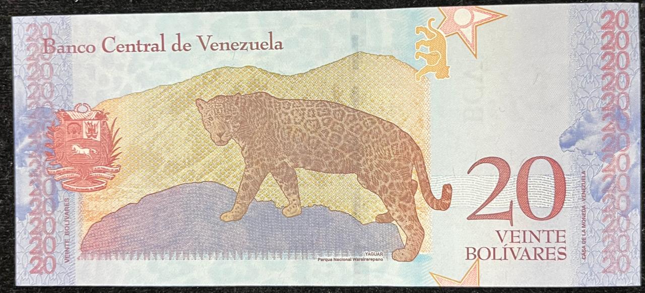 Venezuela 20 Bolivares UNC Rare Note