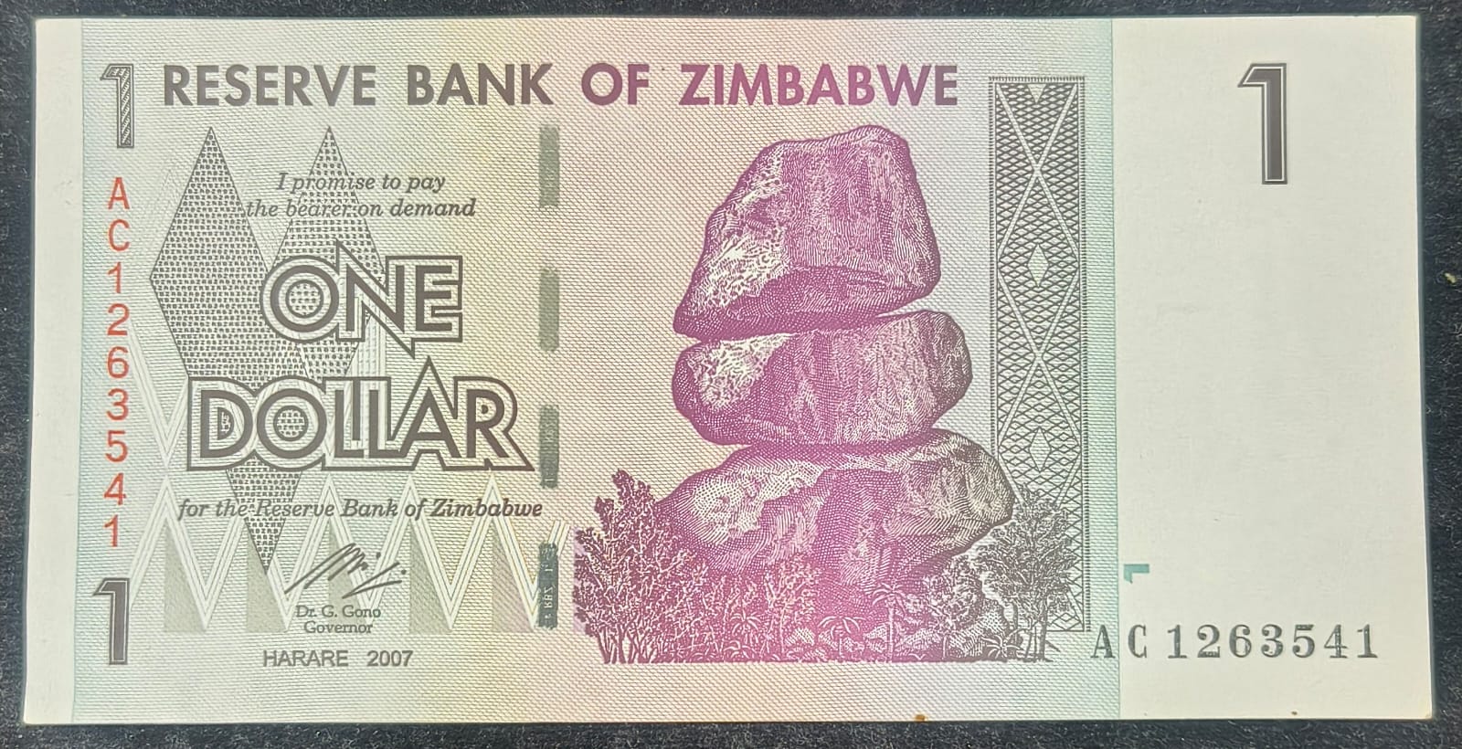 Zimbabwe 1 Dollar UNC Bank Note