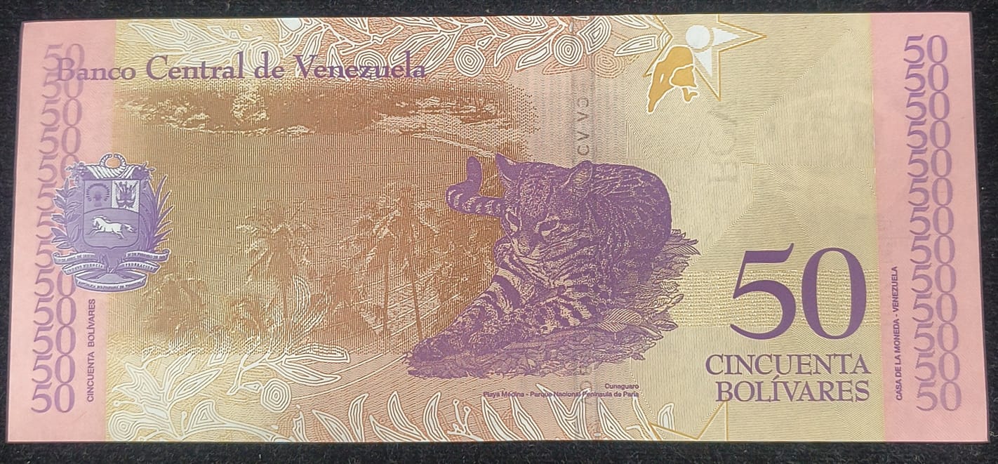 Venezuela 50 Bolivares UNC Bank Note