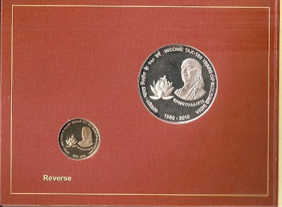 Income Tax-150 Years of Building of India (1860-2010) Kolkata Mint 2 Coin (Proof Set)
