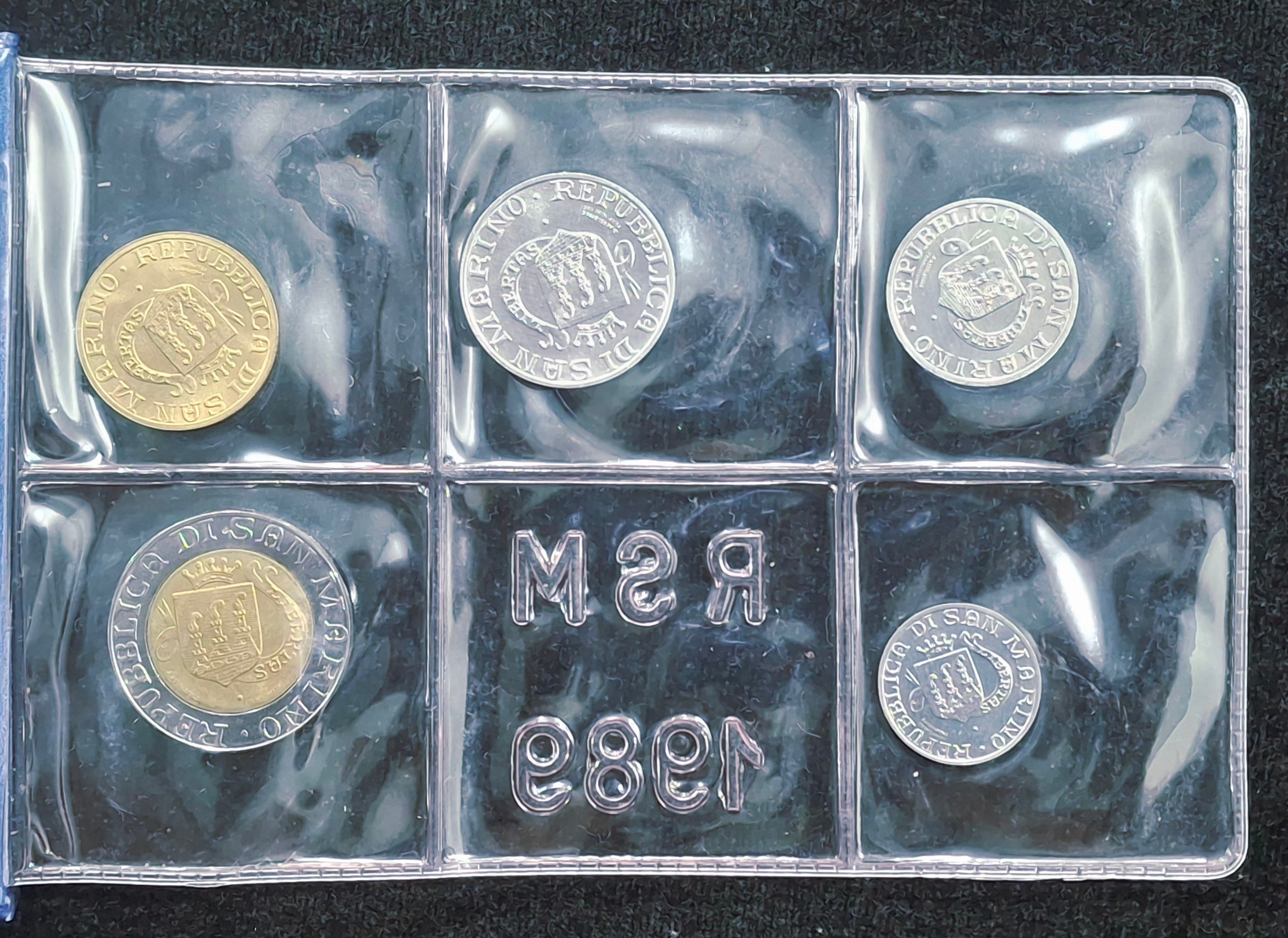 1989 Italy SAN Marino complete set 10 Coins UNC with silver in official folder silver coin weight Silver (.835) Weight 14.6 g
