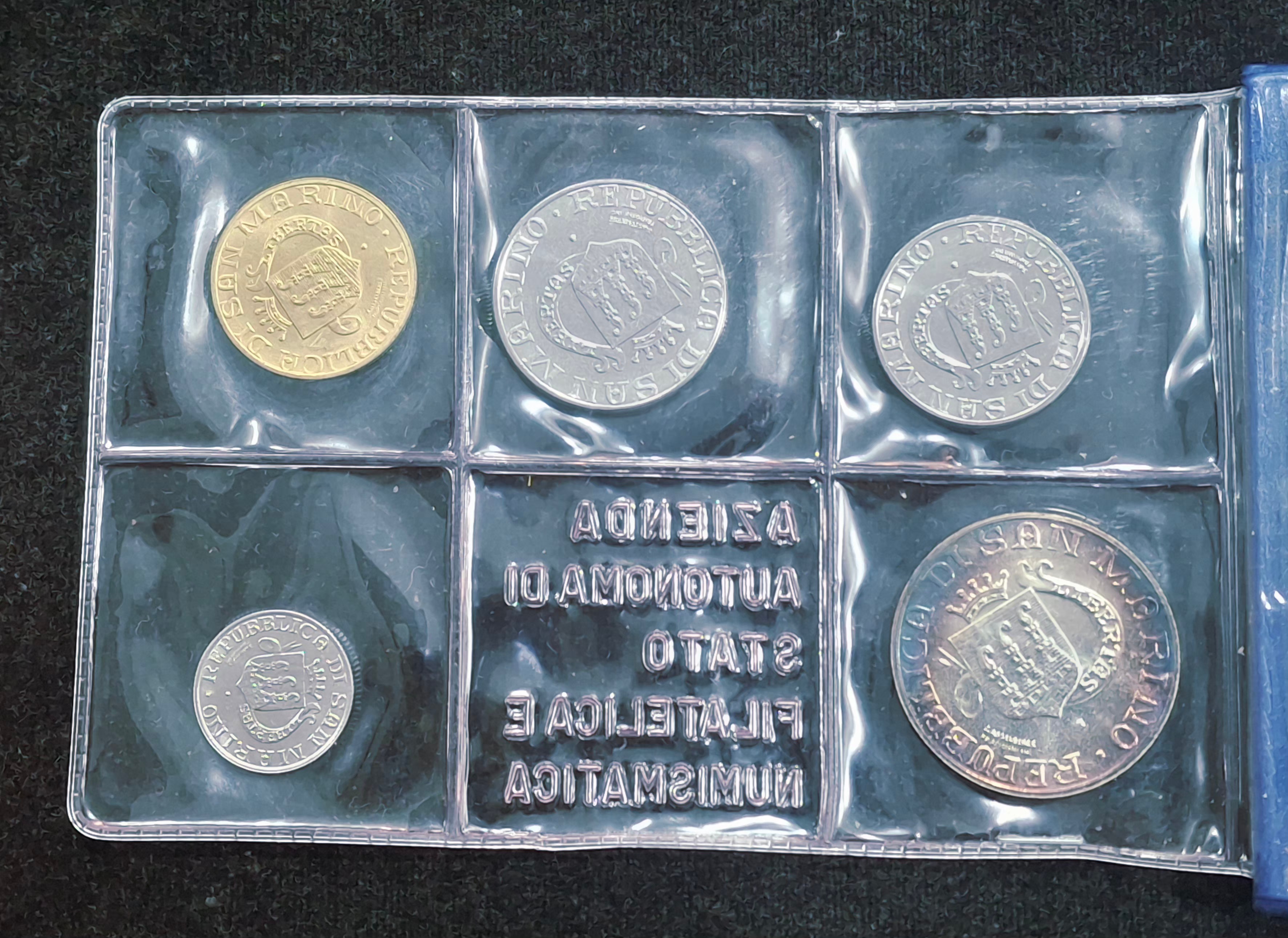 1989 Italy SAN Marino complete set 10 Coins UNC with silver in official folder silver coin weight Silver (.835) Weight 14.6 g