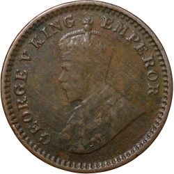 Bronze 1/12 Anna of George V (AD 1917) of Calcutta Mint KM 509 About Extremely Fine