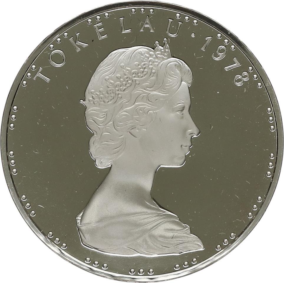 New Zealand › Tokelau 1 Tala 1978 - Elizabeth II Breadfruit Silver (Weight 27.22 g) Rare Coin Beautiful Capsule with BOX