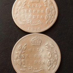 🔥🔥Silver Edvard Set 2 . Pieces 🔥🔥 British India 🇮🇳 All Fully Silver Edward Set 1/2 ₹ Half ruppee 🎉🎉 2 Different Year 🎉🎉1907/10. Excellent Condition