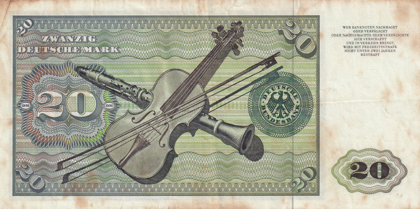 Germen 20 MARK 1970 Rare Note #B-2