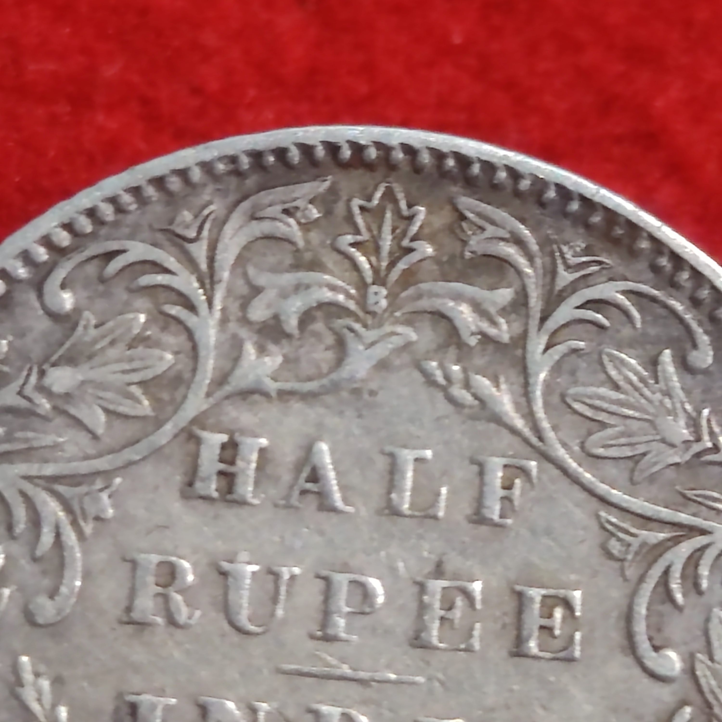 Half Rupee Silver Coin Victoria Empress 1888 B Raised Bombay Mint Rare Varietie