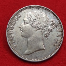 One Rupee Silver Coin Victoria Queen 1840 Madras Mint W. W. B Raised