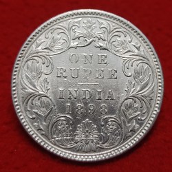 One Rupee Silver Coin Victoria Empress 1898 Bombay Mint