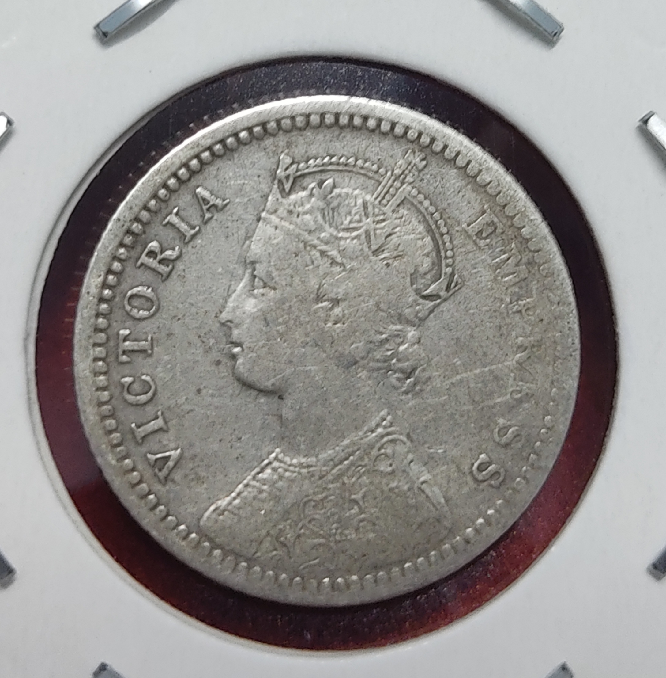 1/4 Rupee Silver Victoria Empress 1893 Calcutta Mint