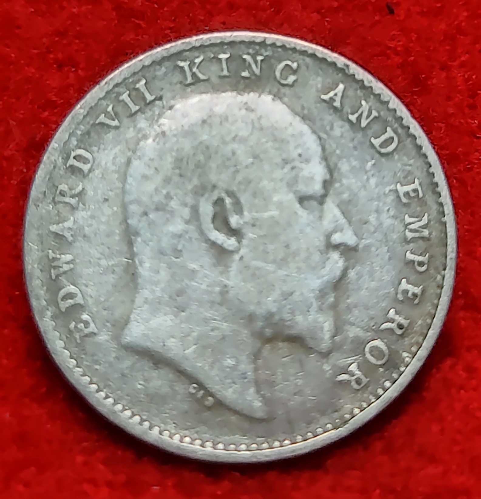 Two Annas Silver Coin Edward VII 1905 Calcutta Mint