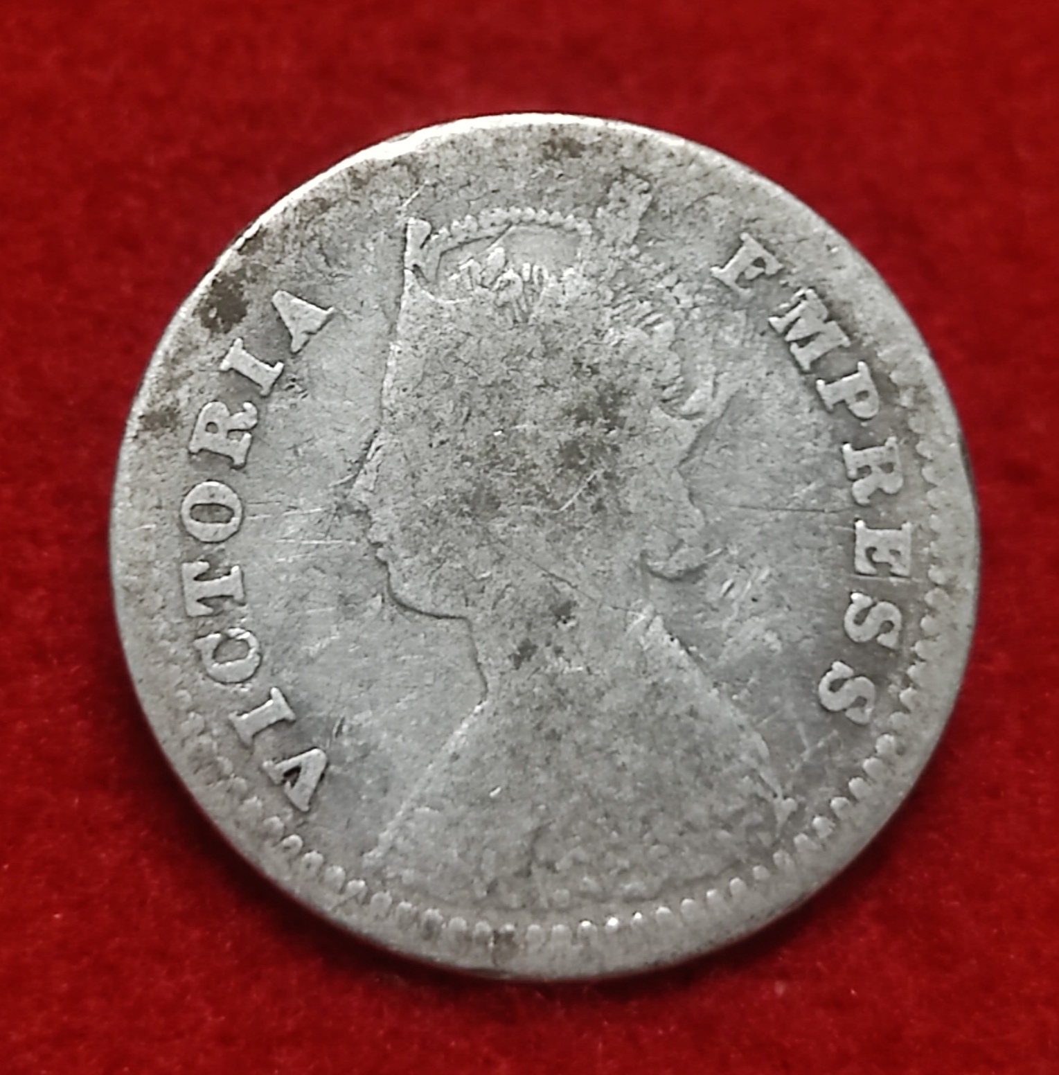 Two Annas Silver Coin Victoria Empress Year 1887