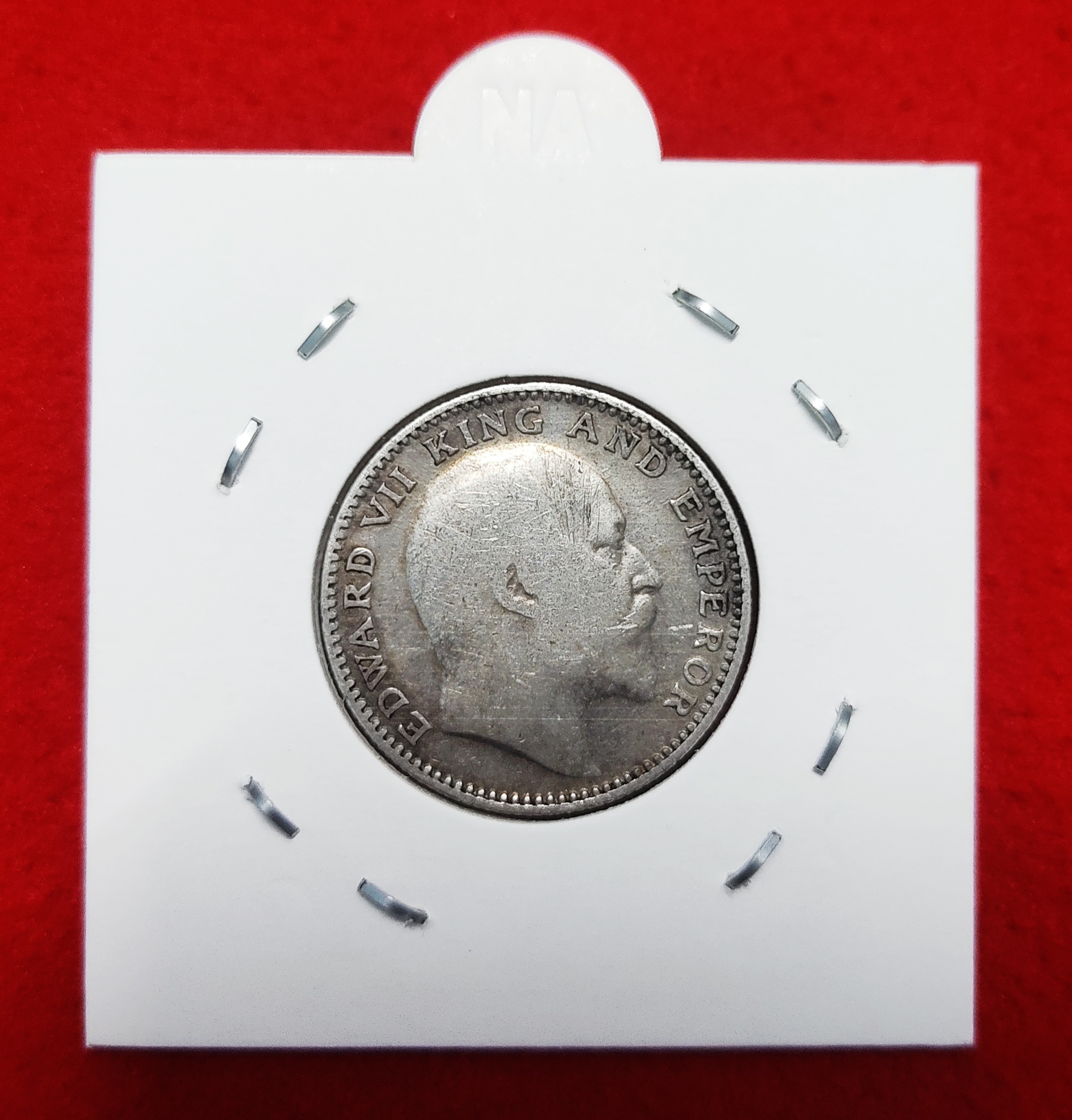 Half Rupee Silver Coin Edward VII 1910 Calcutta Mint