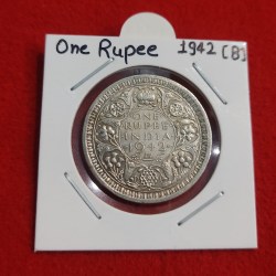 One Rupee Silver Coin 1942 Bombay Mint