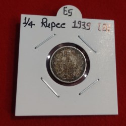 1/4 Rupee Silver Coin 1939 Bombay Mint