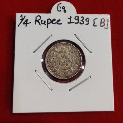 1/4 Rupee Silver Coin 1939 Bombay Mint