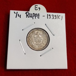 1/4 Rupee Silver Coin 1939 Calcutta Mint