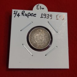 1/4 Rupee Silver Coin 1939 Calcutta Mint