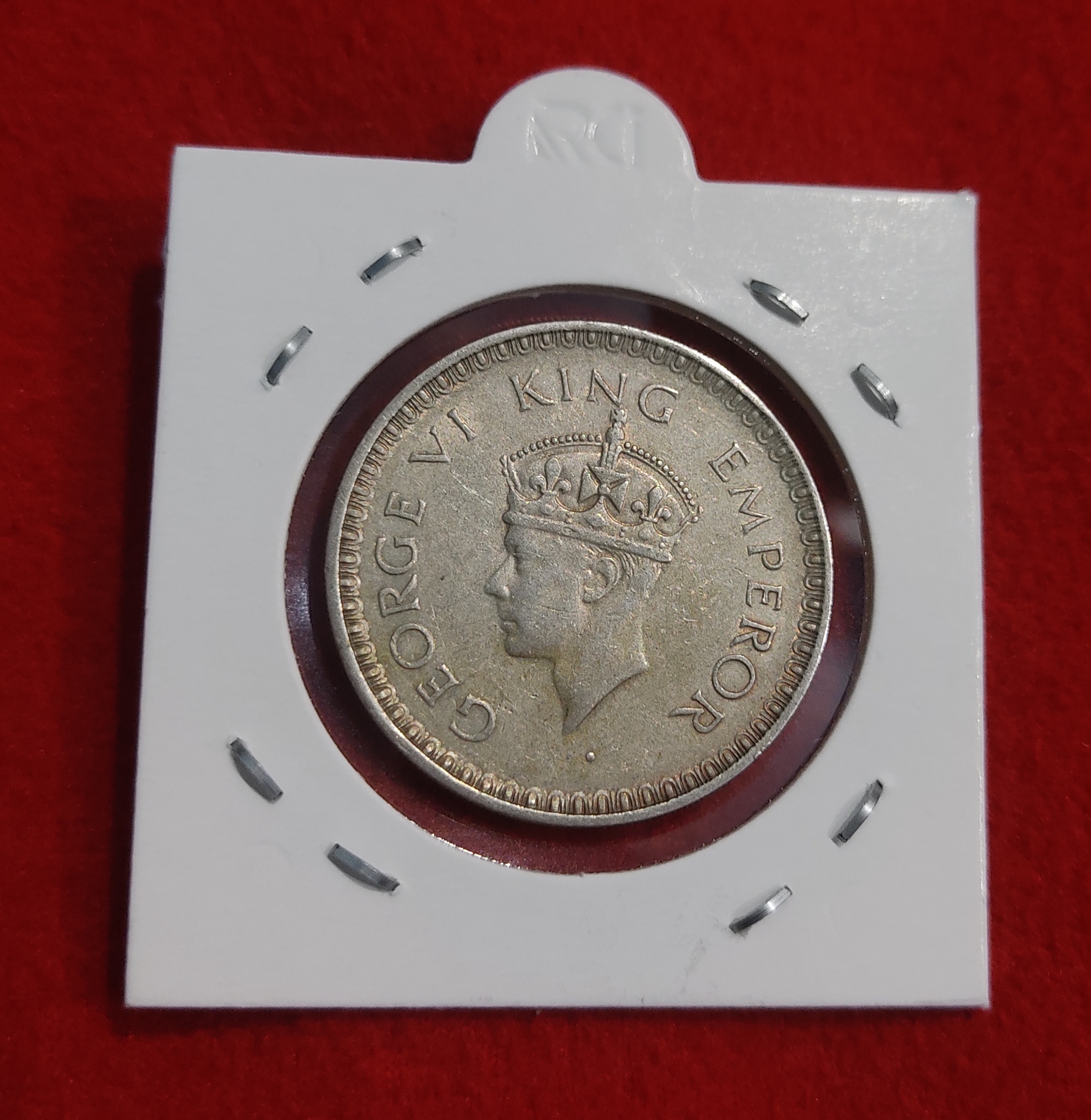 One Rupee Half Silver Coin 1943 Bombay Mint