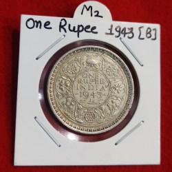 One Rupee Half Silver Coin 1943 Bombay Mint
