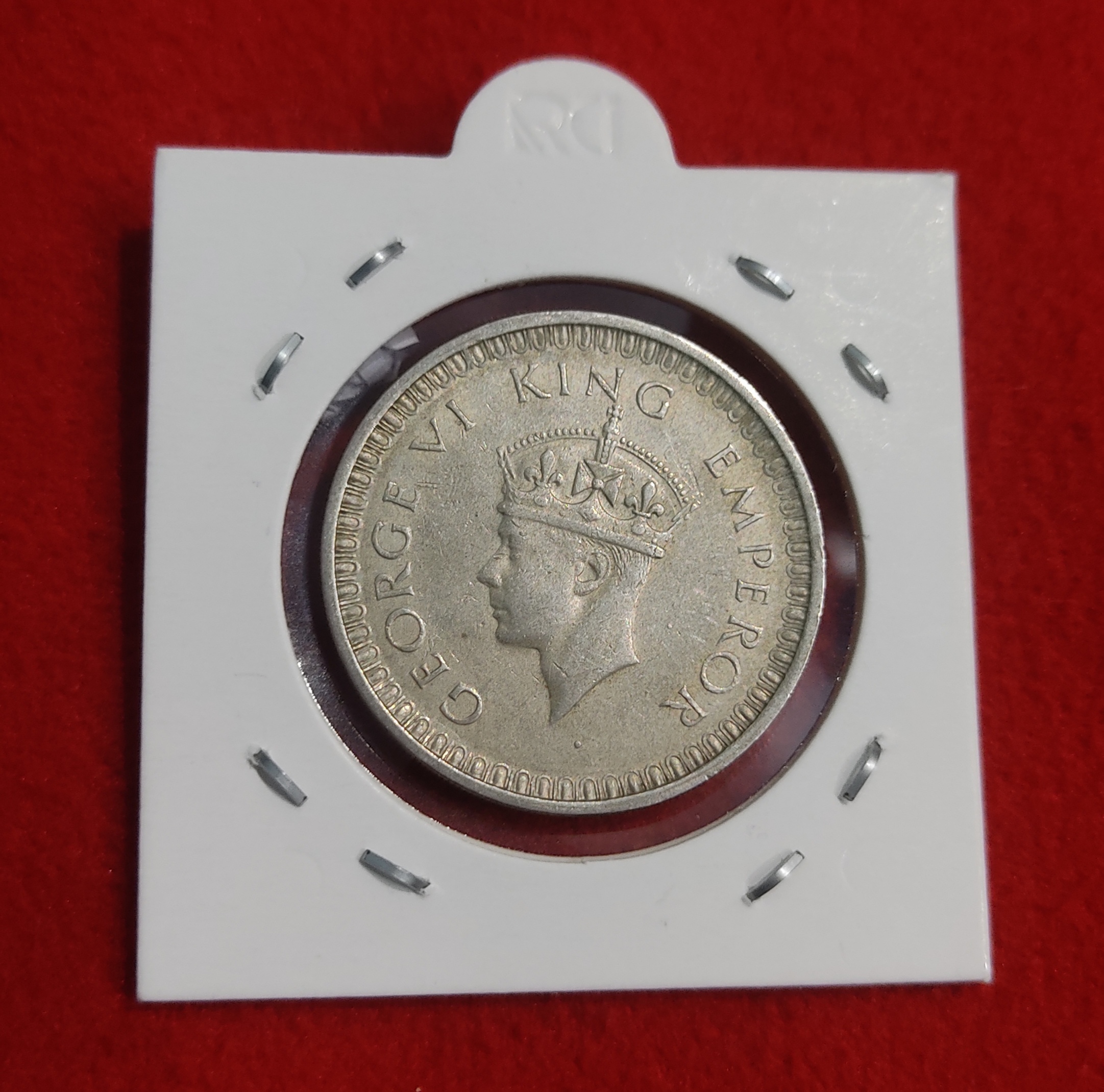 One Rupee Half Silver Coin 1943 Bombay Mint