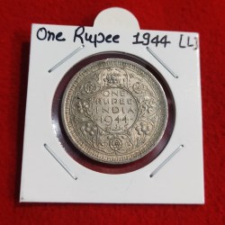 One Rupee Half Silver Coin 1944 Lahore Mint