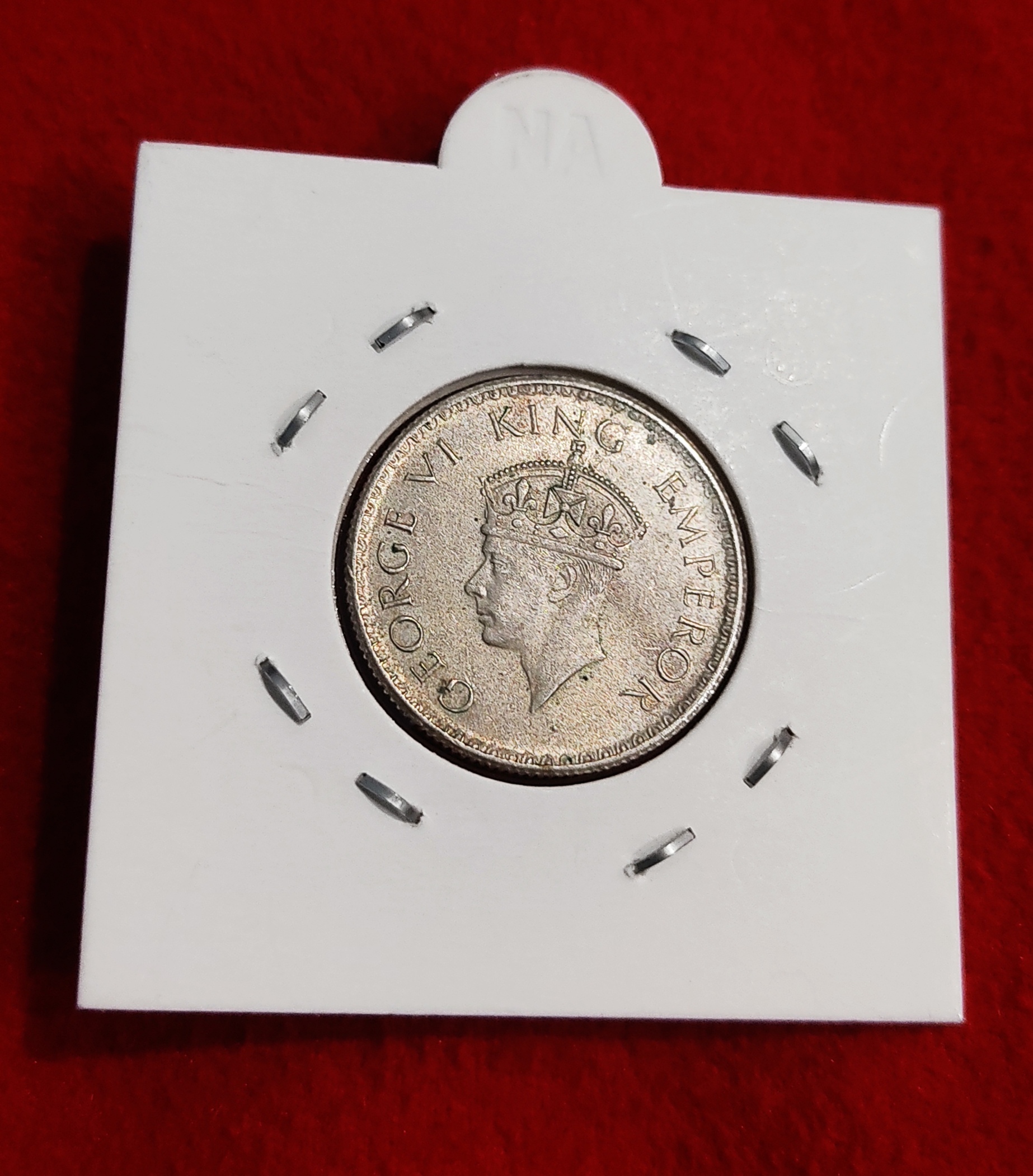 Half Rupee Silver Coin 1940 Calcutta Mint